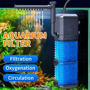 4-in-1 Submersible Aquarium Filter & Water Pump, 800L/H
