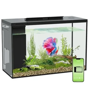 4.5 Gallon Smart Bluetooth Betta Fish Tank with Filter, LED Light & Self-Cleaning